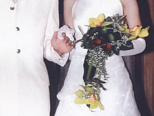 Bouquet de mariée retombant